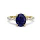 1 - Laila 3.00 ctw Blue Sapphire Oval Shape (9x7 mm) Hidden Halo Engagement Ring 