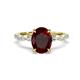1 - Laila 2.68 ctw Red Garnet Oval Shape (9x7 mm) Hidden Halo Engagement Ring 