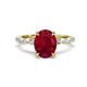 1 - Laila 2.98 ctw Ruby Oval Shape (9x7 mm) Hidden Halo Engagement Ring 