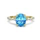 1 - Laila 2.88 ctw Blue Topaz Oval Shape (9x7 mm) Hidden Halo Engagement Ring 