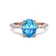 1 - Laila 2.88 ctw Blue Topaz Oval Shape (9x7 mm) Hidden Halo Engagement Ring 