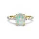 1 - Laila 1.80 ctw Opal Oval Shape (9x7 mm) Hidden Halo Engagement Ring 