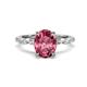 1 - Laila 2.60 ctw Pink Tourmaline Oval Shape (9x7 mm) Hidden Halo Engagement Ring 