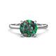 1 - Zaire 2.35 ctw Created Alexandrite Hidden Halo accented Side Natural Diamond Engagement Ring 