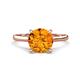 1 - Zaire 2.00 ctw Citrine Hidden Halo accented Side Natural Diamond Engagement Ring 