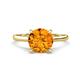 1 - Zaire 2.00 ctw Citrine Hidden Halo accented Side Natural Diamond Engagement Ring 