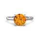 1 - Zaire 2.00 ctw Citrine Hidden Halo accented Side Natural Diamond Engagement Ring 