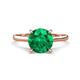 1 - Zaire 1.85 ctw Created Emerald Hidden Halo accented Side Natural Diamond Engagement Ring 