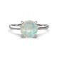 1 - Zaire 1.50 ctw Opal Hidden Halo accented Side Natural Diamond Engagement Ring 