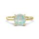 1 - Zaire 1.50 ctw Opal Hidden Halo accented Side Natural Diamond Engagement Ring 