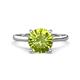 1 - Zaire 1.90 ctw Peridot Hidden Halo accented Side Natural Diamond Engagement Ring 