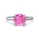 1 - Zaire 2.60 ctw Created Pink Sapphire Hidden Halo accented Side Natural Diamond Engagement Ring 