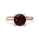 1 - Zaire 2.36 ctw Red Garnet Hidden Halo accented Side Natural Diamond Engagement Ring 