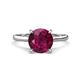 1 - Zaire 2.36 ctw Rhodolite Garnet Hidden Halo accented Side Natural Diamond Engagement Ring 