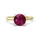 1 - Zaire 2.36 ctw Rhodolite Garnet Hidden Halo accented Side Natural Diamond Engagement Ring 