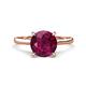 1 - Zaire 2.36 ctw Rhodolite Garnet Hidden Halo accented Side Natural Diamond Engagement Ring 