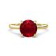 1 - Zaire 2.85 ctw Created Ruby Hidden Halo accented Side Natural Diamond Engagement Ring 