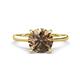 1 - Zaire 1.90 ctw Smoky Quartz Hidden Halo accented Side Natural Diamond Engagement Ring 