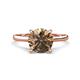 1 - Zaire 1.90 ctw Smoky Quartz Hidden Halo accented Side Natural Diamond Engagement Ring 