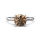 1 - Zaire 1.90 ctw Smoky Quartz Hidden Halo accented Side Natural Diamond Engagement Ring 