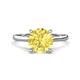 1 - Zaire 2.60 ctw Created Yellow Sapphire Hidden Halo accented Side Natural Diamond Engagement Ring 