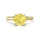 1 - Zaire 2.60 ctw Created Yellow Sapphire Hidden Halo accented Side Natural Diamond Engagement Ring 