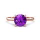 1 - Zaire 2.00 ctw Amethyst Hidden Halo accented Side Natural Diamond Engagement Ring 