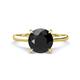 1 - Zaire 3.10 ctw Black Diamond Hidden Halo accented Side Natural Diamond Engagement Ring 