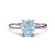 1 - Zaire 1.86 ctw Aquamarine Oval Shape (9x7 mm) Hidden Halo Engagement Ring 