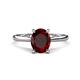 1 - Zaire 2.31 ctw Red Garnet Oval Shape (9x7 mm) Hidden Halo Engagement Ring 