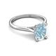 5 - Zaire 1.86 ctw Aquamarine Oval Shape (9x7 mm) Hidden Halo Engagement Ring 