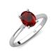 4 - Zaire 2.31 ctw Red Garnet Oval Shape (9x7 mm) Hidden Halo Engagement Ring 