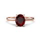 1 - Zaire 2.31 ctw Red Garnet Oval Shape (9x7 mm) Hidden Halo Engagement Ring 