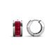 1 - Kira Fine Unseen Collection 1.57 ctw Ruby Baguette Shape Channel Set Hoop Earrings 