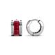 1 - Eliana Fine Unseen Collection 1.74 ctw Ruby Baguette Shape and Round Diamond Channel Set Hoop Earrings 