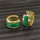 2 - Kira Fine Unseen Collection 1.22 ctw Emerald Baguette Shape (3.8x2.0 mm) Channel Set Hoop Earrings 