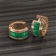 2 - Kira Fine Unseen Collection 1.22 ctw Emerald Baguette Shape Channel Set Hoop Earrings 