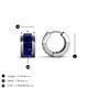 3 - Kira Fine Unseen Collection 1.56 ctw Blue Sapphire Baguette Shape Channel Set Hoop Earrings 