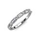 3 - Kelli 0.67 ctw Natural Baguette Shape Diamond and Round Diamond Milgrain Wedding Band 