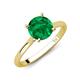 3 - Zaire 1.85 ctw Created Emerald Hidden Halo accented Side Natural Diamond Engagement Ring 