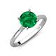 3 - Zaire 1.85 ctw Created Emerald Hidden Halo accented Side Natural Diamond Engagement Ring 