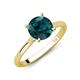 3 - Zaire 2.10 ctw London Blue Topaz Hidden Halo accented Side Natural Diamond Engagement Ring 