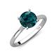 3 - Zaire 2.10 ctw London Blue Topaz Hidden Halo accented Side Natural Diamond Engagement Ring 