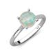 3 - Zaire 1.50 ctw Opal Hidden Halo accented Side Natural Diamond Engagement Ring 