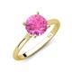 3 - Zaire 2.60 ctw Created Pink Sapphire Hidden Halo accented Side Natural Diamond Engagement Ring 