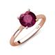 3 - Zaire 2.36 ctw Rhodolite Garnet Hidden Halo accented Side Natural Diamond Engagement Ring 