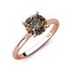 3 - Zaire 1.90 ctw Smoky Quartz Hidden Halo accented Side Natural Diamond Engagement Ring 