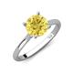 3 - Zaire 2.60 ctw Created Yellow Sapphire Hidden Halo accented Side Natural Diamond Engagement Ring 