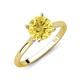 3 - Zaire 2.60 ctw Created Yellow Sapphire Hidden Halo accented Side Natural Diamond Engagement Ring 