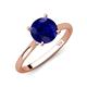 3 - Zaire 2.60 ctw Created Blue Sapphire Hidden Halo accented Side Natural Diamond Engagement Ring 